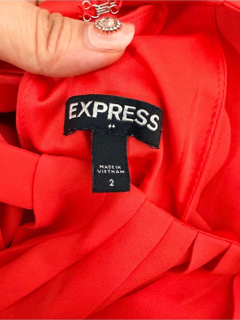 Express Halter Neck Coral Fit & Flare Dress - Picture 5 of 8